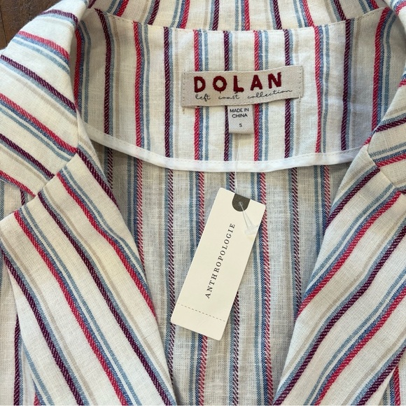 ANTHROPOLOGIE Dolan Left Coast Anna Double Breasted Striped Blazer Linen Small - Picture 4 of 11